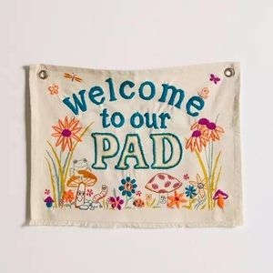 UO “Welcome To Our Pad” Embroidered Tapestry